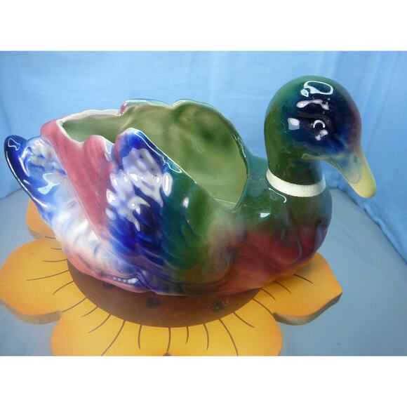 Vtg Royal Copley Cermic Duck Planter - Picture 1 of 8